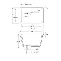 Undercounter Basin 21″ X 14″ Rectangular