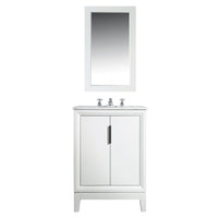 Water Creation Elizabeth 24" Single Sink Carrara White Marble Vanity in Pure White with F2-0009-01-BX Lavatory Faucet(s) VEL024CWPW07