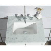 Water Creation Elizabeth 24" Single Sink Carrara White Marble Vanity in Pure White VEL024CWPW00