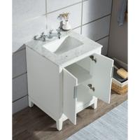 Water Creation Elizabeth 30" Single Sink Carrara White Marble Vanity in Pure White VEL030CWPW00