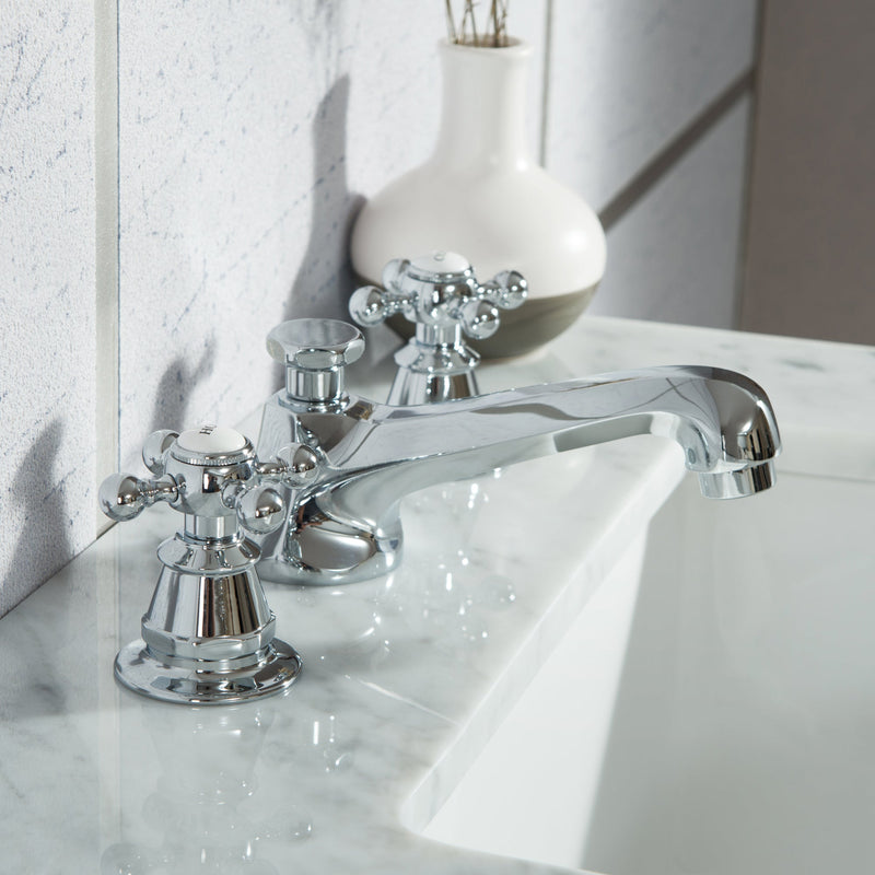 Water Creation Elizabeth 72" Double Sink Carrara White Marble Vanity in Pure White with Matching Mirror(s) VEL072CWPW04
