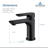 Modern Single Handle Lavatory Faucet - Matte Black