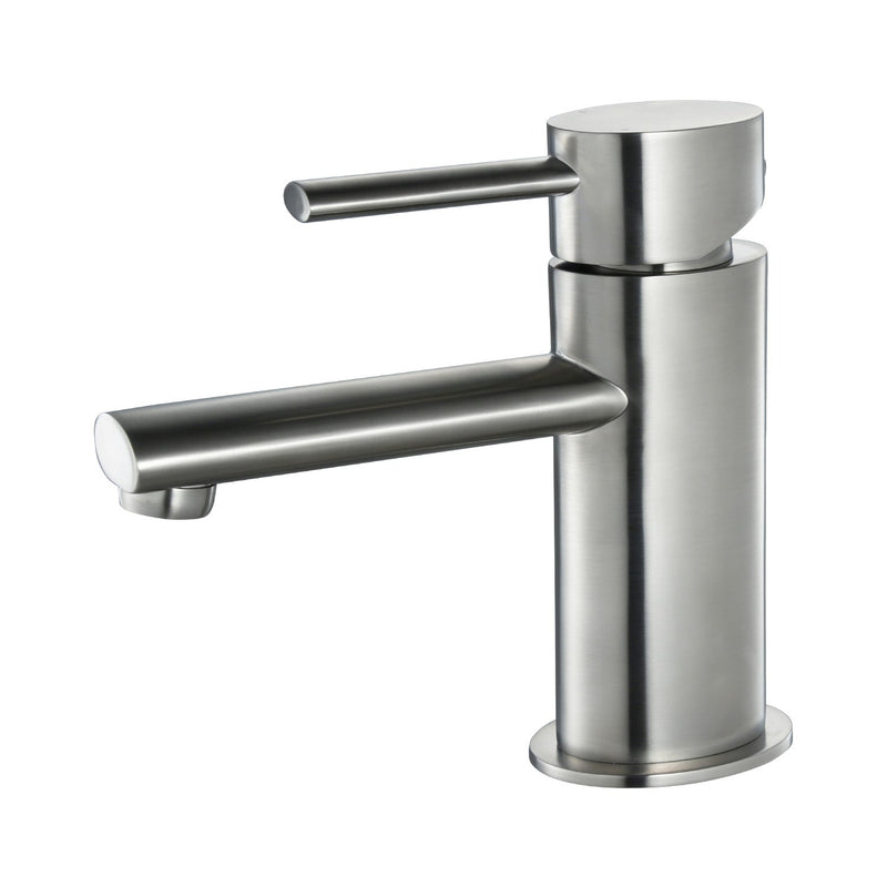 Simple Single Handle Lavatory Faucet Brush Nickle