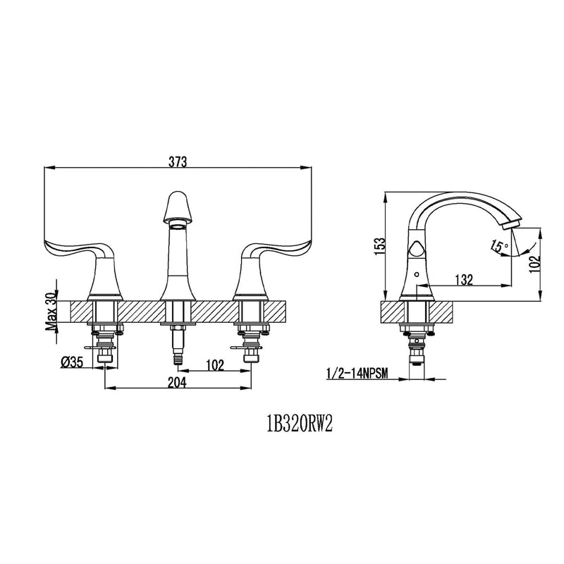 Wide Spread Lavatory Faucet - Brushed Nickle