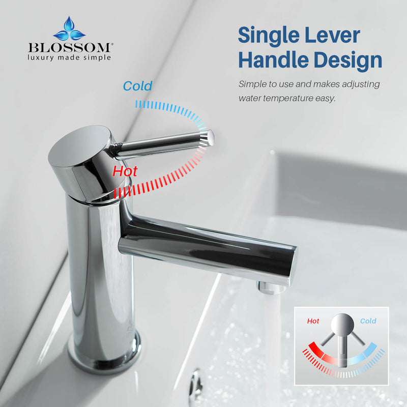 Modern Single Handle Lavatory Faucet Chrome