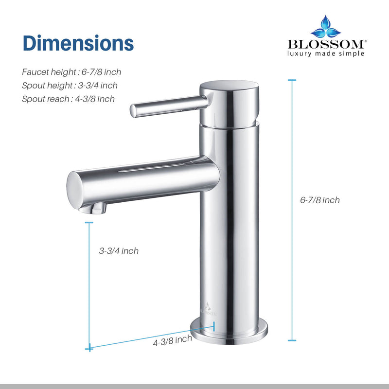 Modern Single Handle Lavatory Faucet Chrome
