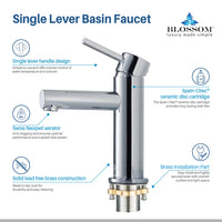 Modern Single Handle Lavatory Faucet Chrome