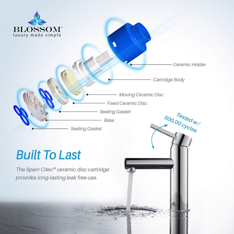 Modern Single Handle Lavatory Faucet Chrome