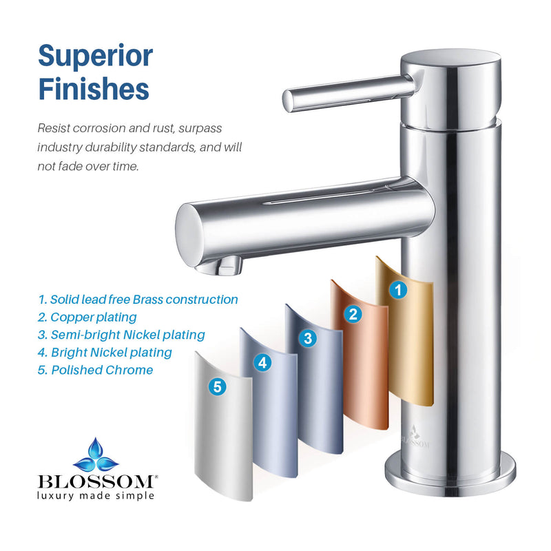 Modern Single Handle Lavatory Faucet Chrome
