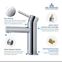Modern Single Handle Lavatory Faucet Chrome