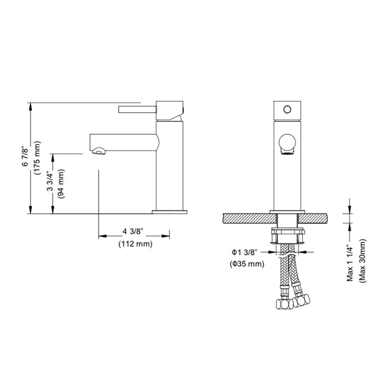 Modern Single Handle Lavatory Faucet Chrome