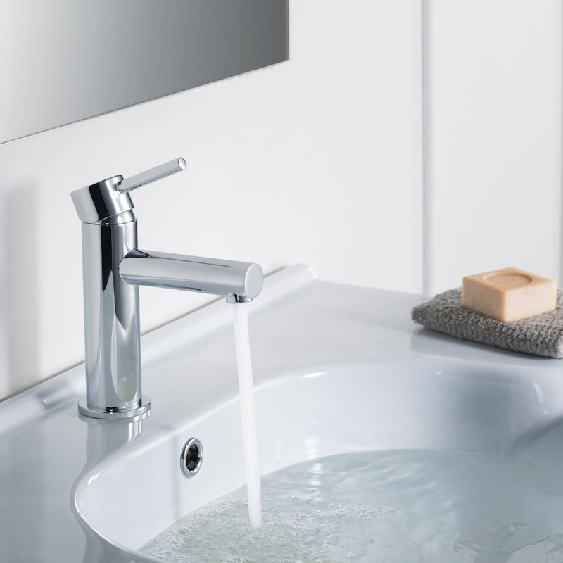 Modern Single Handle Lavatory Faucet Chrome