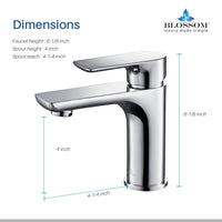 Modern Single Handle Lavatory Faucet - Chrome