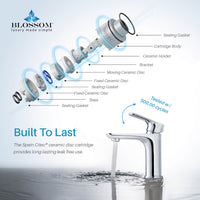 Modern Single Handle Lavatory Faucet - Chrome