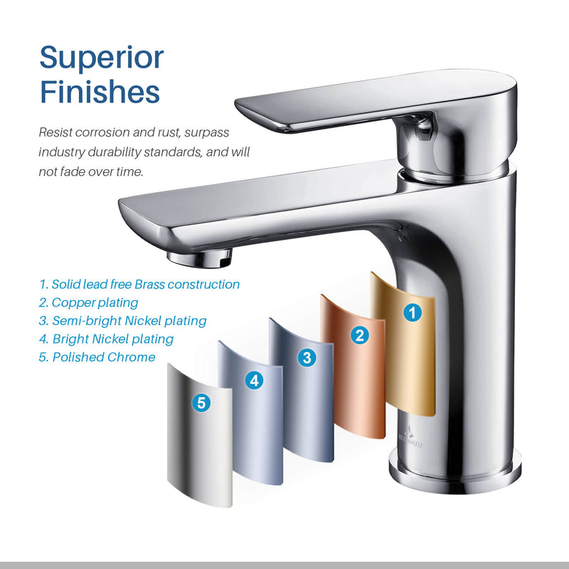 Modern Single Handle Lavatory Faucet - Chrome