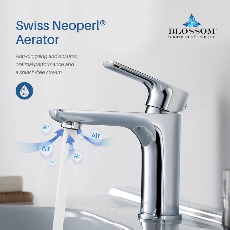 Modern Single Handle Lavatory Faucet - Chrome