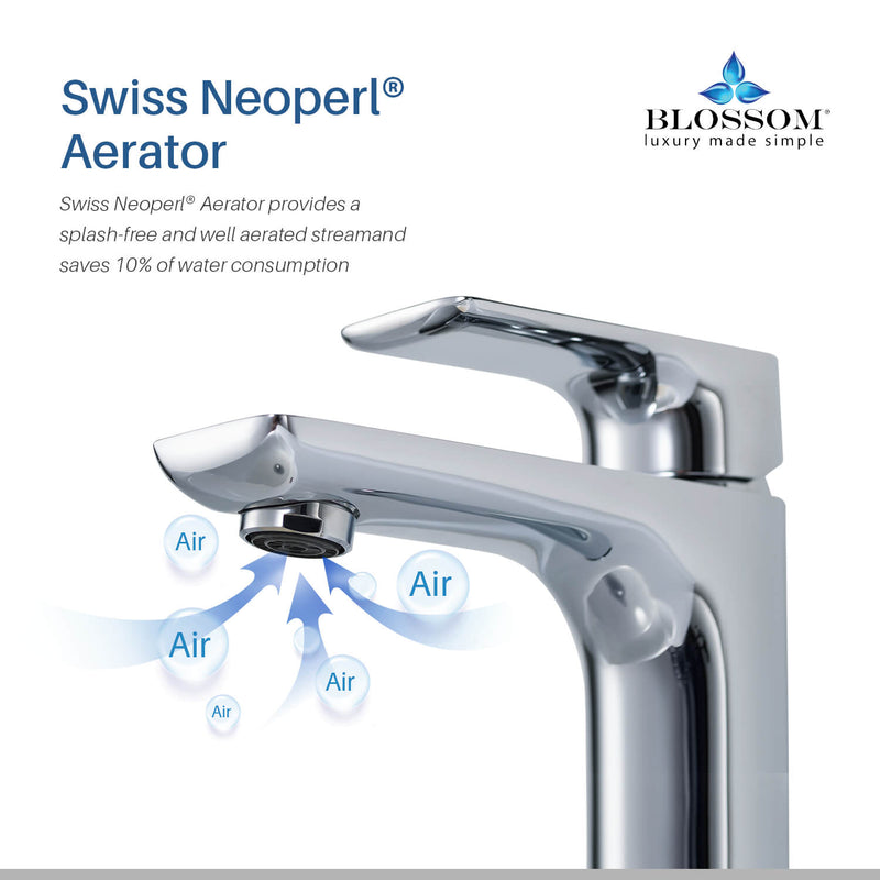 Modern Single Handle Lavatory Faucet - Chrome