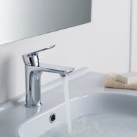 Modern Single Handle Lavatory Faucet - Chrome