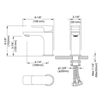 Modern Single Handle Lavatory Faucet - Chrome