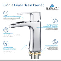 Elegant Single Handle Lavatory Faucet - Chrome
