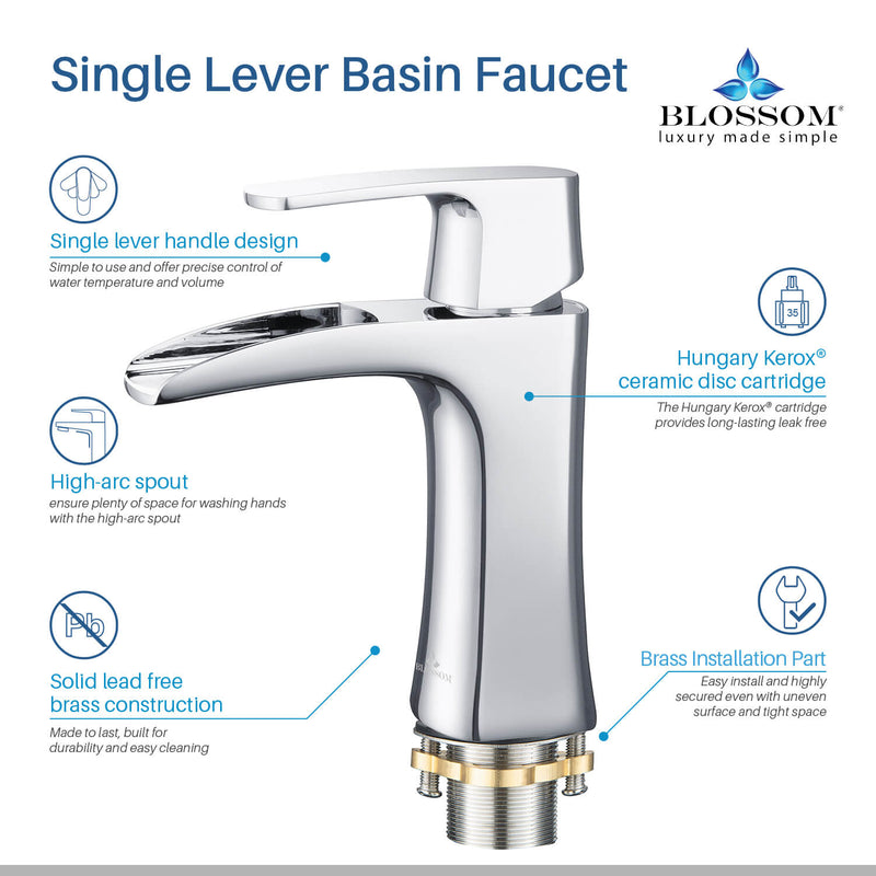 Elegant Single Handle Lavatory Faucet - Chrome