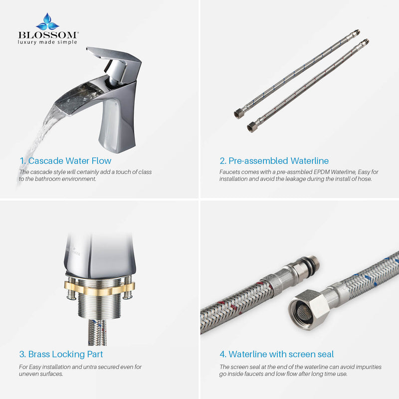 Elegant Single Handle Lavatory Faucet - Chrome