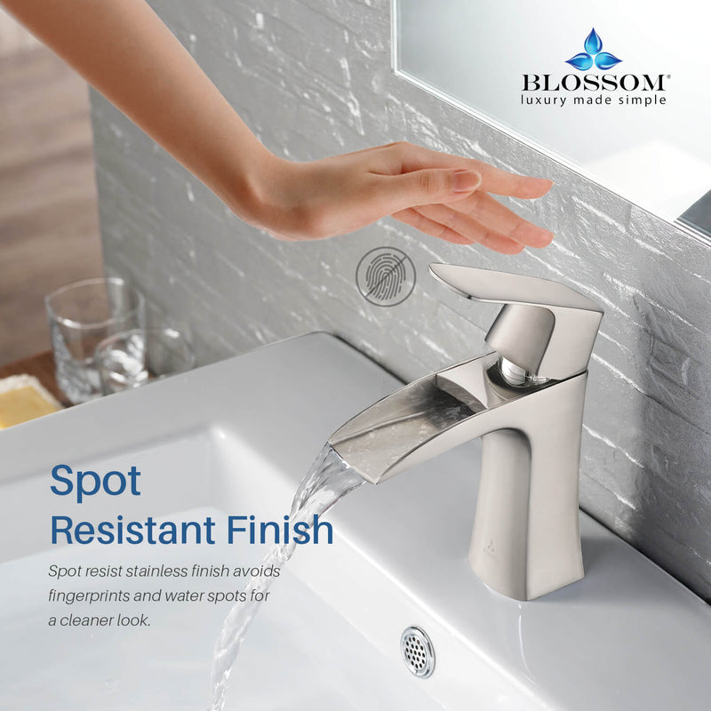 Elegant Single Handle Lavatory Faucet - Brushed Nickle