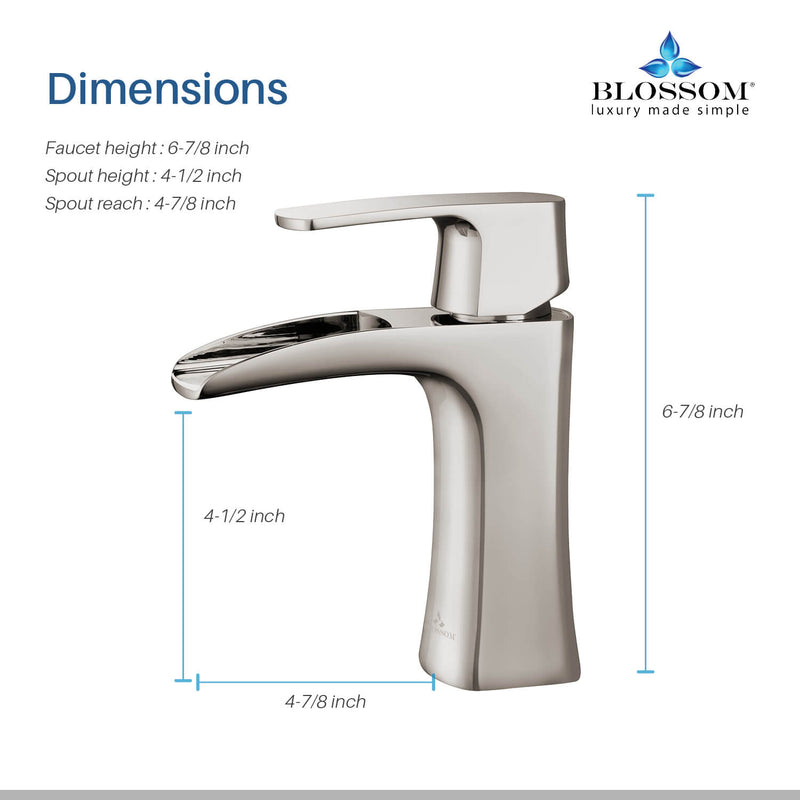Elegant Single Handle Lavatory Faucet - Brushed Nickle