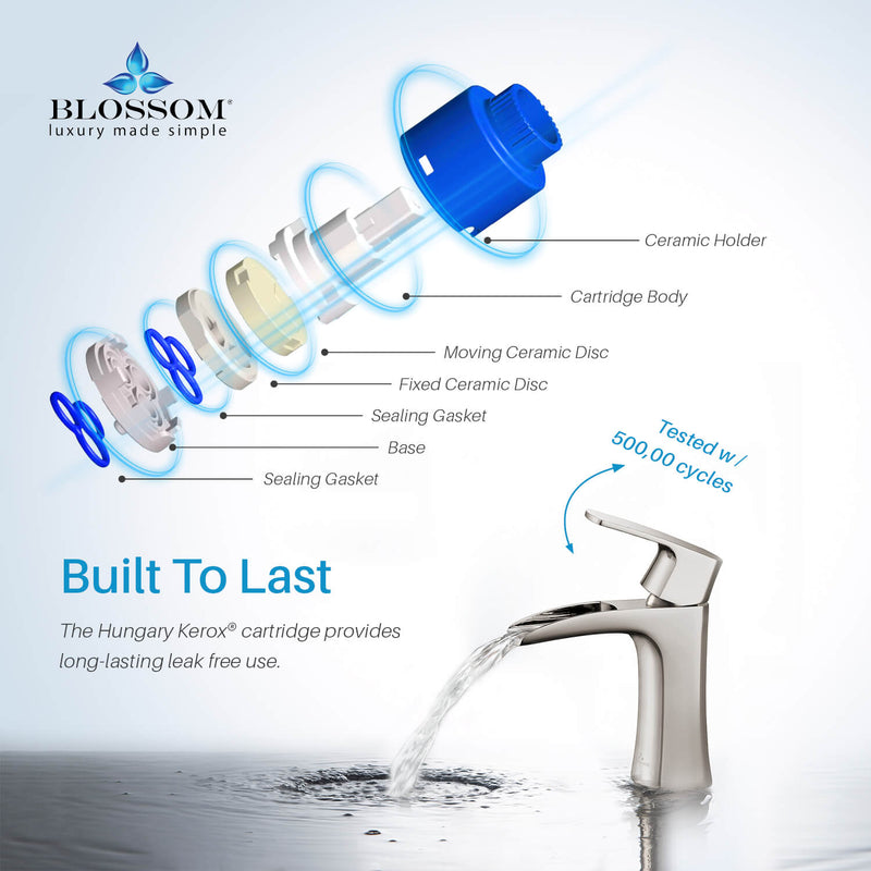 Elegant Single Handle Lavatory Faucet - Brushed Nickle