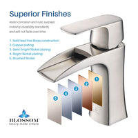 Elegant Single Handle Lavatory Faucet - Brushed Nickle
