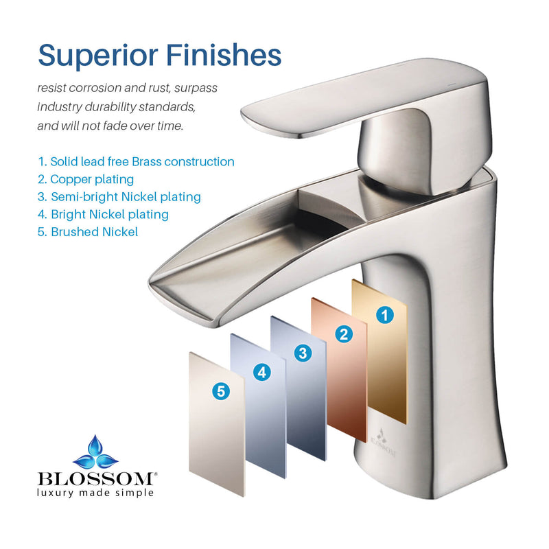 Elegant Single Handle Lavatory Faucet - Brushed Nickle