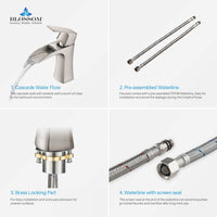 Elegant Single Handle Lavatory Faucet - Brushed Nickle