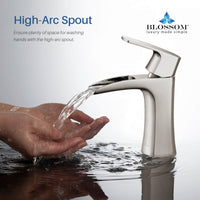 Elegant Single Handle Lavatory Faucet - Brushed Nickle