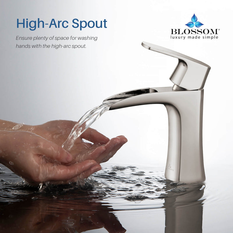 Elegant Single Handle Lavatory Faucet - Brushed Nickle