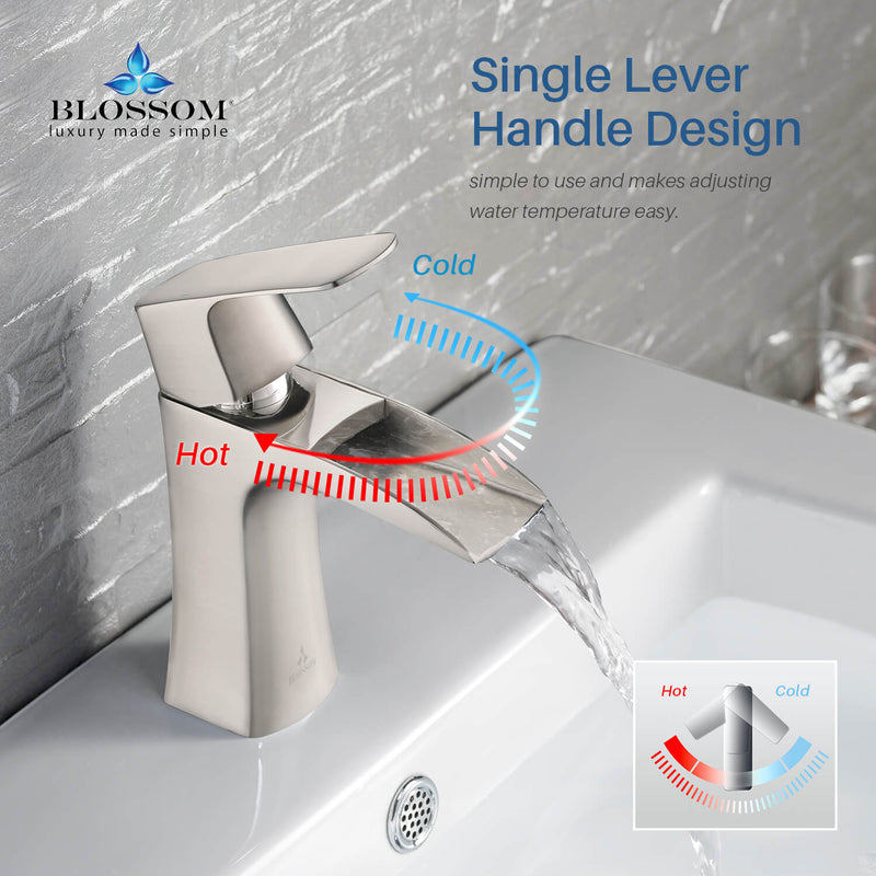 Elegant Single Handle Lavatory Faucet - Brushed Nickle