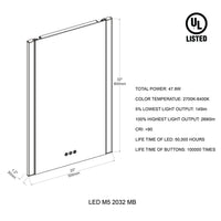 Binary 20″ LED Mirror - Chrome