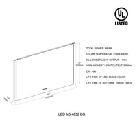 Binary 48″ LED Mirror - Gold