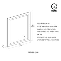 Lyra 24 x 30 Inch LED Mirror