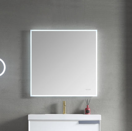 Beta 36″x36″ LED Mirror with Frosted Sides
