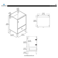 Lyon 20 Inch Vanity (Vanity Only) Matte Grey
