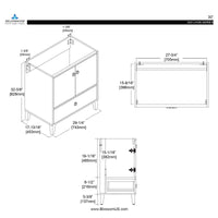 Lyon 30 Inch Vanity (Vanity Only) Matte Grey