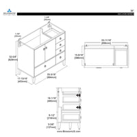 Lyon 36 Inch Vanity (Vanity Only) Matte White