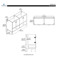 Lyon 48 Inch Vanity – Double Sinks (Vanity Only) Matte Grey