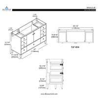 Lyon 48 Inch Vanity – Single Sink (Vanity Only) Matte White