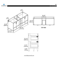 Lyon 60 Inch Vanity (Vanity Only) Matte Grey