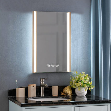 Binary 20″ LED Mirror - Gold