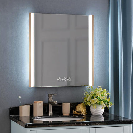 Binary 30″ LED Mirror - Gold
