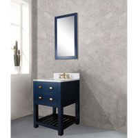 Water Creation 24" Monarch Blue Single Sink Bathroom Vanity with F2-0013 Satin Gold Faucet From The Madalyn Collection MA24C-0613MB