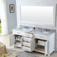 Water Creation 60" Pure White Double Sink Bathroom Vanity From The Madison Collection MADISON60W