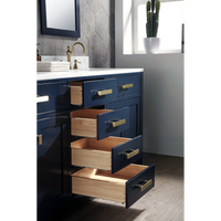 Water Creation Madison 72" Double Sink Carrara White Marble Vanity in Monarch Blue with Matching Mirror(s) VMI072CWMB04